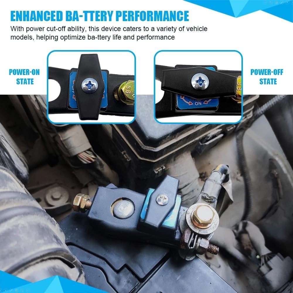 2pcs Car Battery Disconnect Isolator Cut Off Switch 12V / 24V Universal Terminal