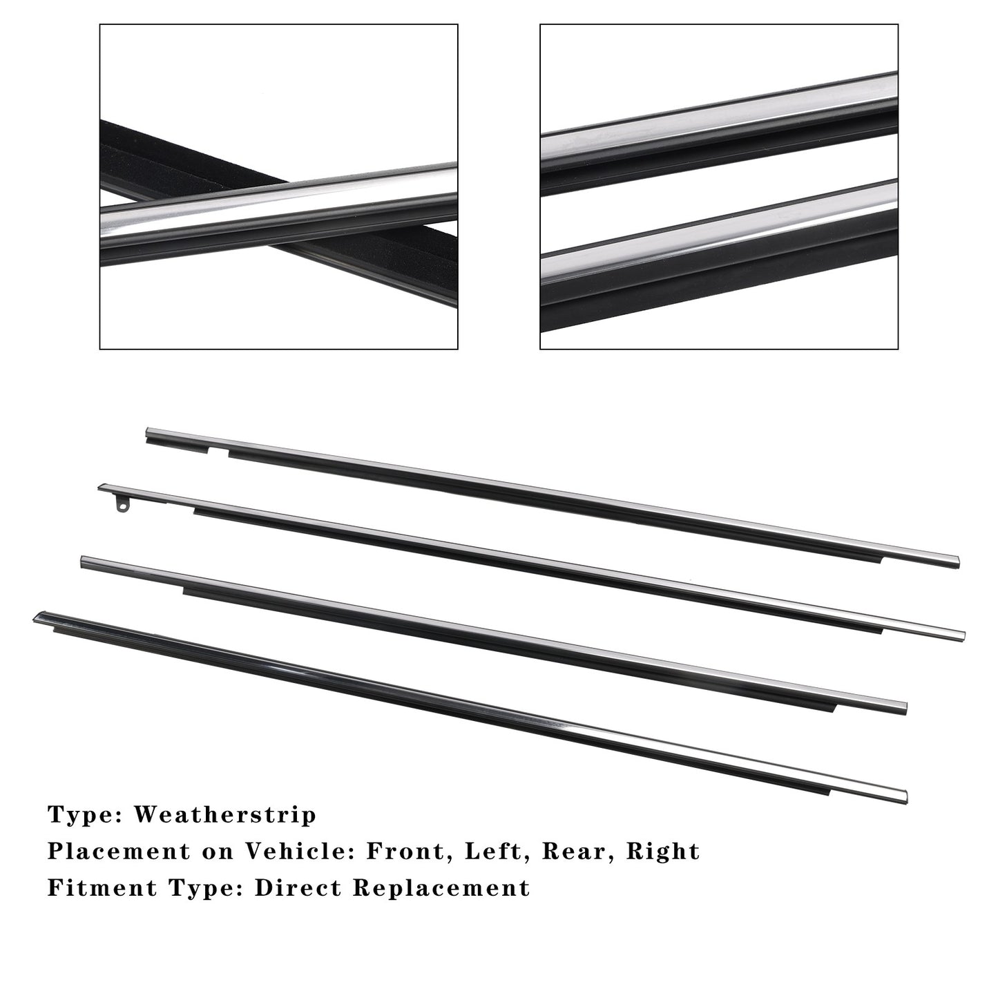 4pcs Chrome Outside Window Moulding Weatherstrip Seal For Toyota Venza 09-16 US