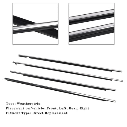 4pcs Chrome Outside Window Moulding Weatherstrip Seal For Toyota Venza 09-16 US