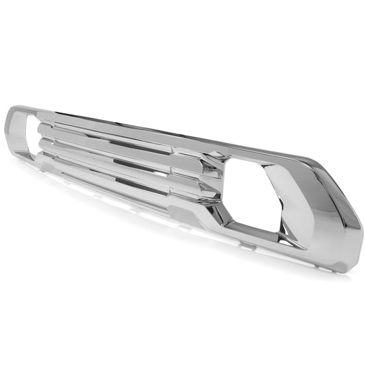 Solid Spare Front Lower Bumper Filler Grille Plate Chrome For 19-21 22 GMC Sierra 1500