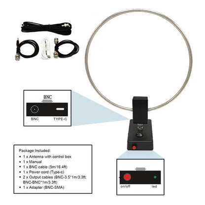 GA-800 Active Loop Antenna Shortwave Antenna 10KHz-159MHz Portable for Radios Y