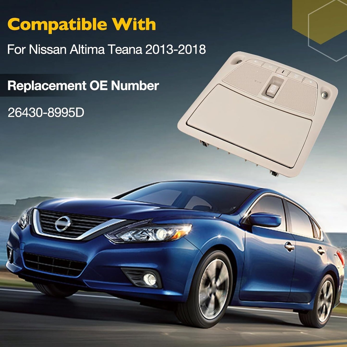 Overhead Console Reading Sunroof Switch For 13-18 Nissan Altima Teana 264308995D