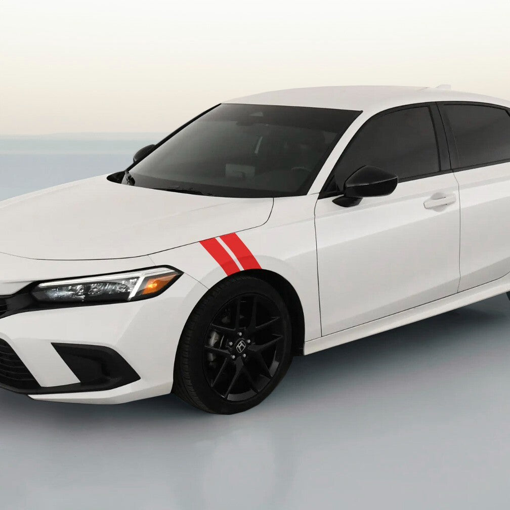 3" Fender Stripe Hash Mark Stripe Decal Graphic Kit For Honda Civic