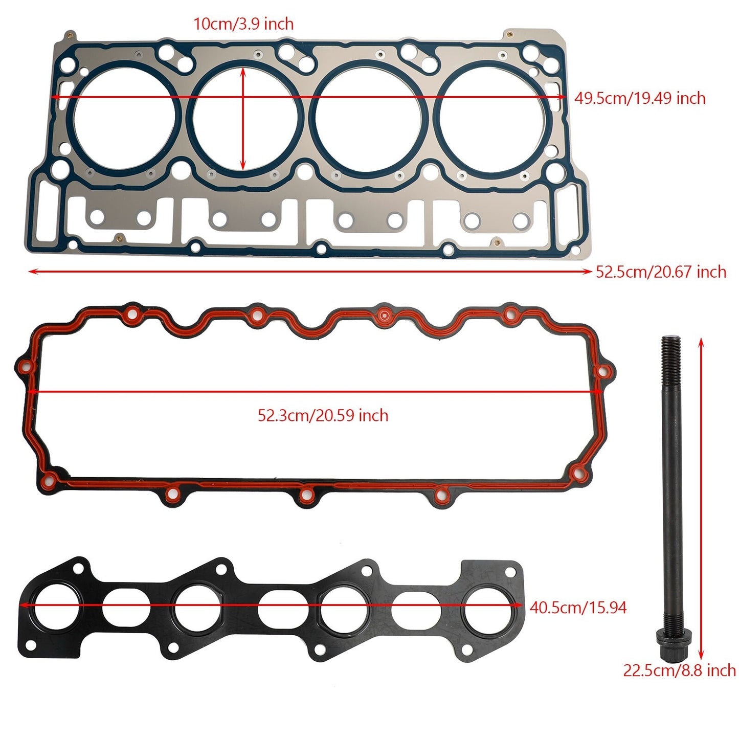 18mm Cylinder Head Stud Kit&Head Gasket For Ford 6.0L V8 Diesel 2003-07 2006