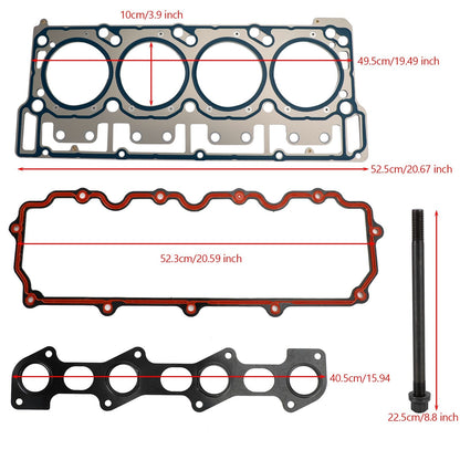 18mm Cylinder Head Stud Kit&Head Gasket For Ford 6.0L V8 Diesel 2003-07 2006