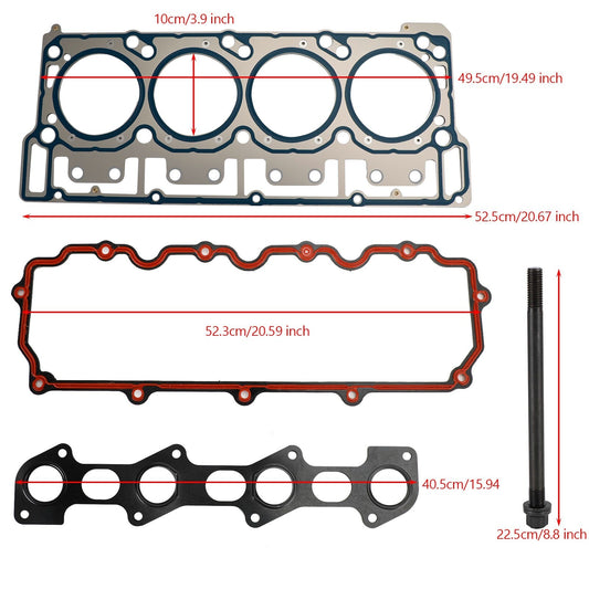 18mm Cylinder Head Stud Kit&Head Gasket For Ford 6.0L V8 Diesel 2003-07 2006