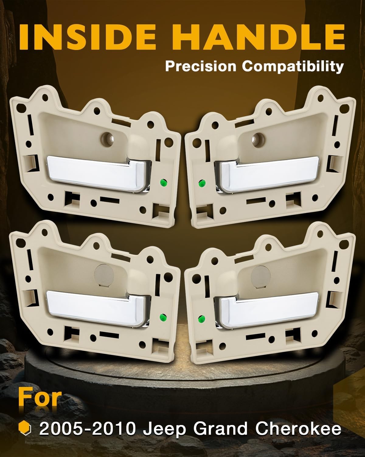4Pcs Inside Interior Door Handle Front & Rear Side For 05-10 Jeep Grand Cherokee