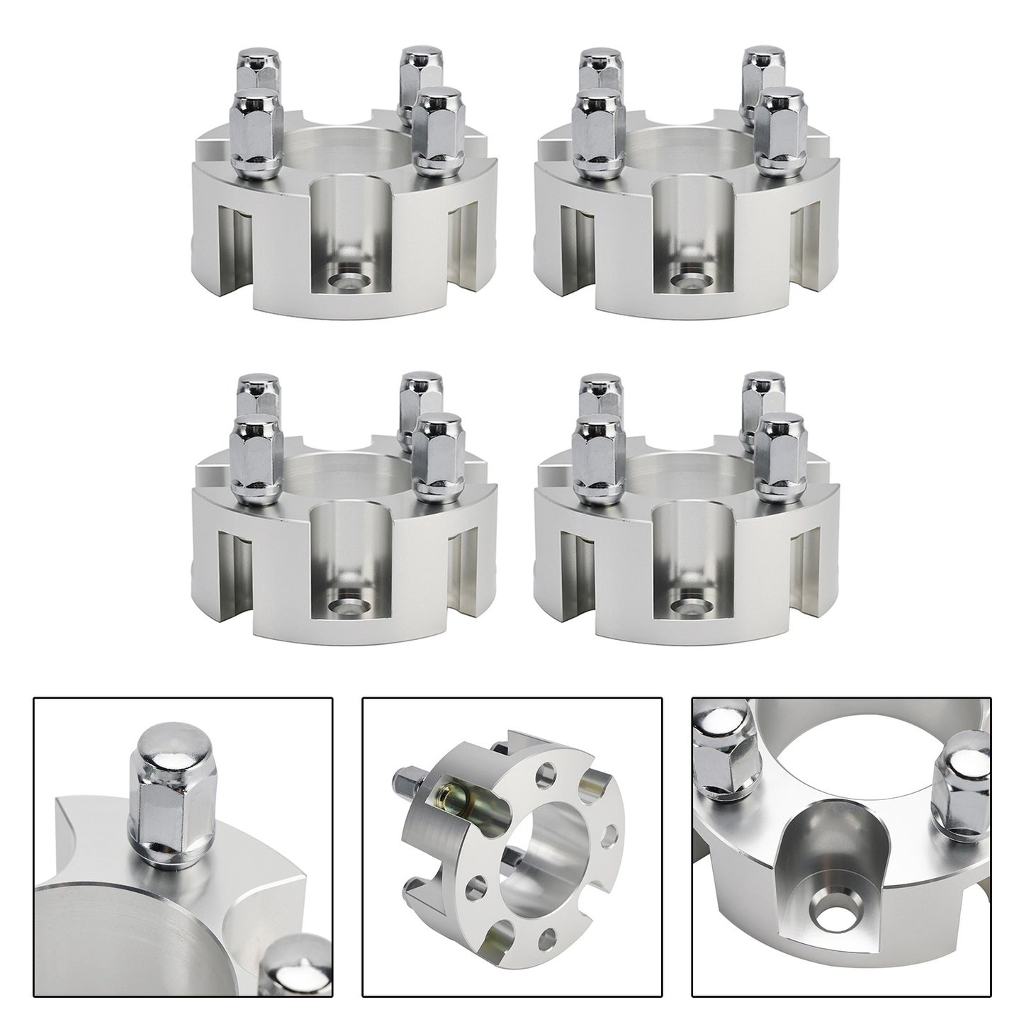 2" Wheel Spacers Kit Cable Golf Carts Lug Nuts Silver For Yamaha Club Car Ezgo