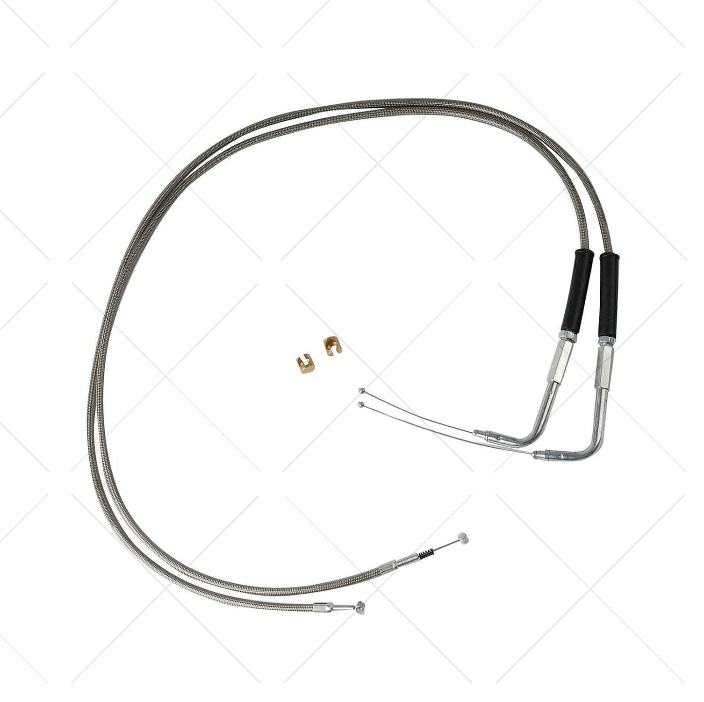42in. Stainless Steel Throttle and Idle Cable Set For Harley Davidson 56579-02A
