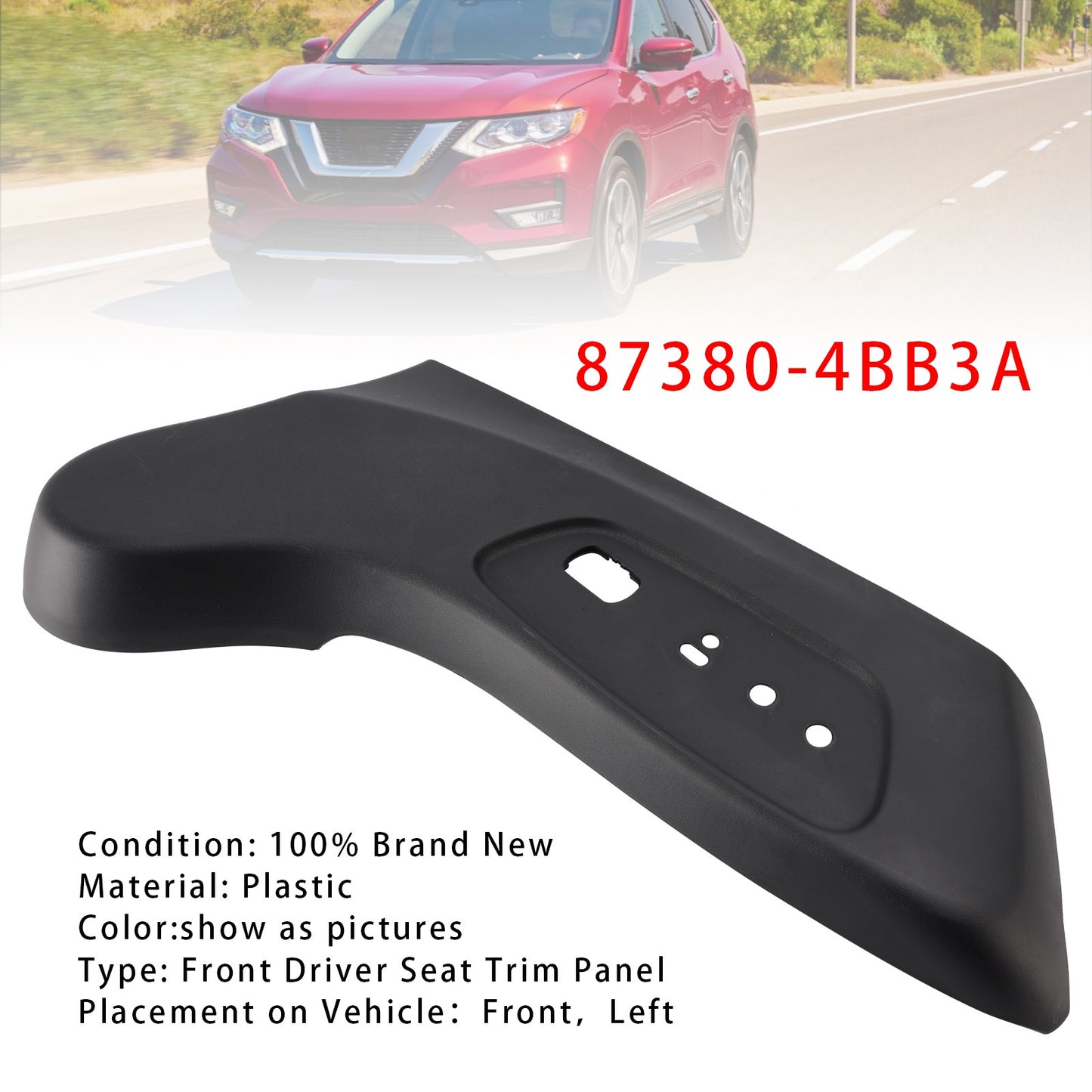 87380-4BB3A Front Driver Seat Trim Panel For Nissan Rogue 2014-2020