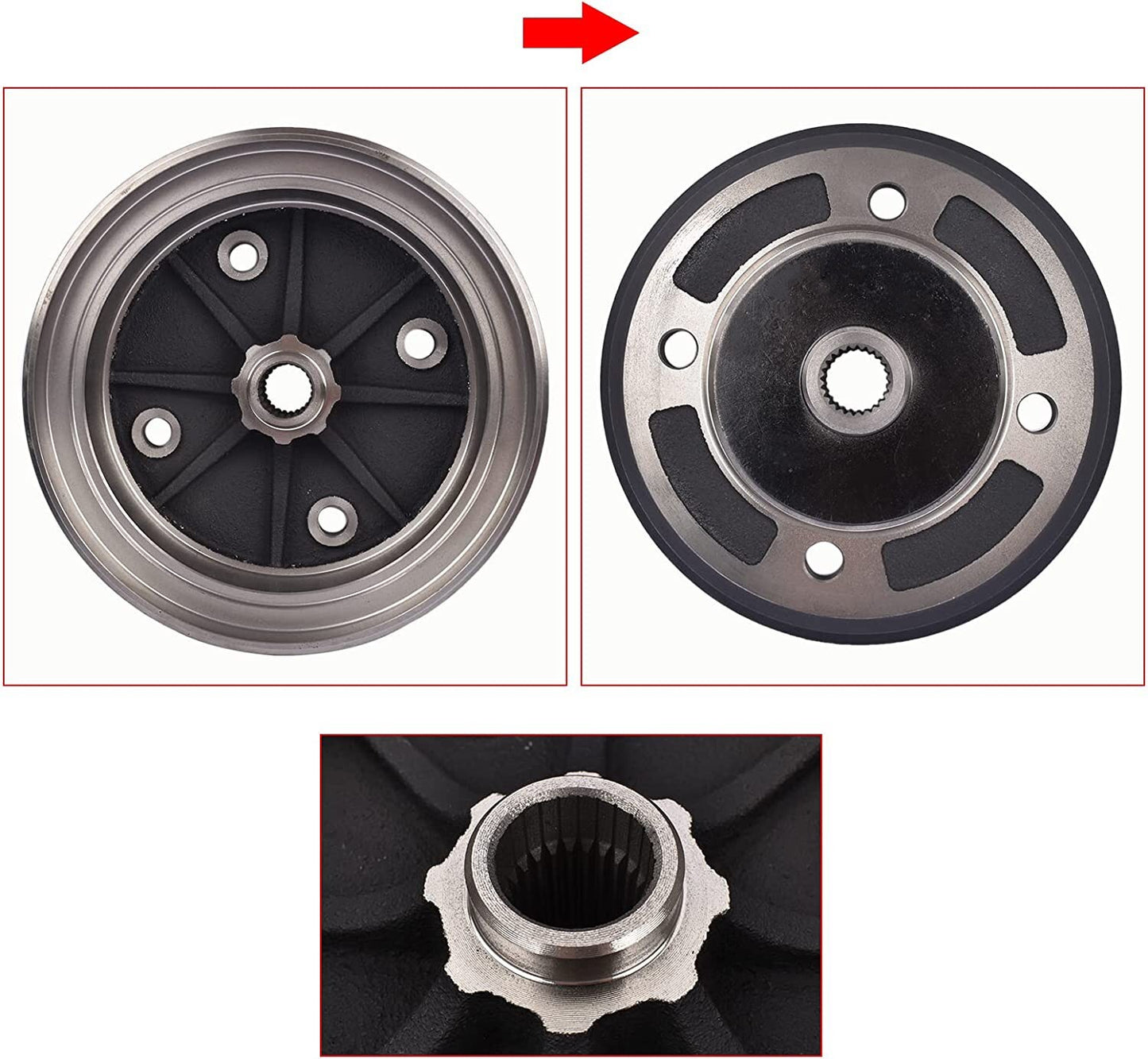 Front Brake Drum for 2001-08 Kawasaki Mule 3000 3010 3020 4000 4010 Gas Diesel