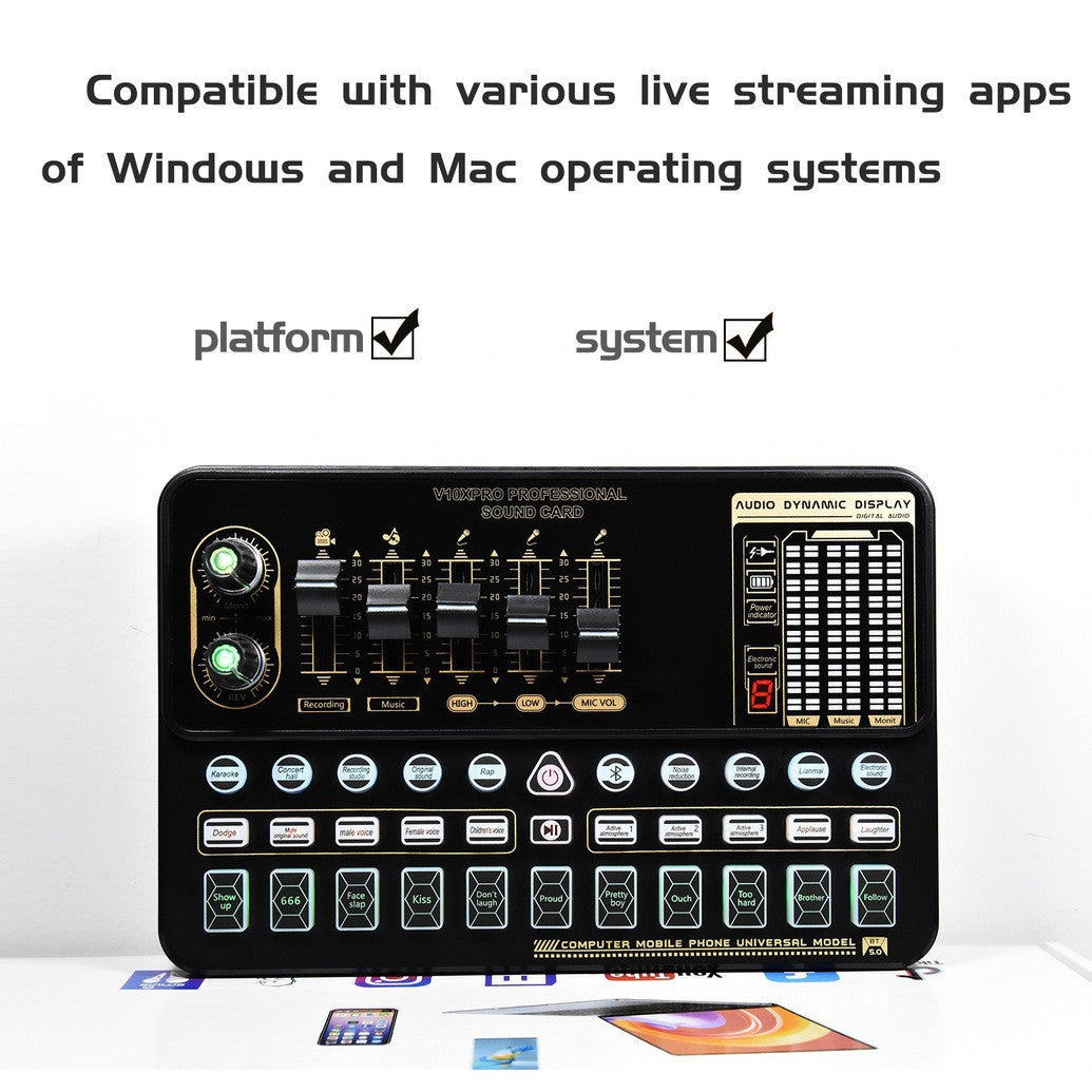 V10 Sound Card Live Sound Card Mobile Phone Karaoke Computer Live Broadcast #8