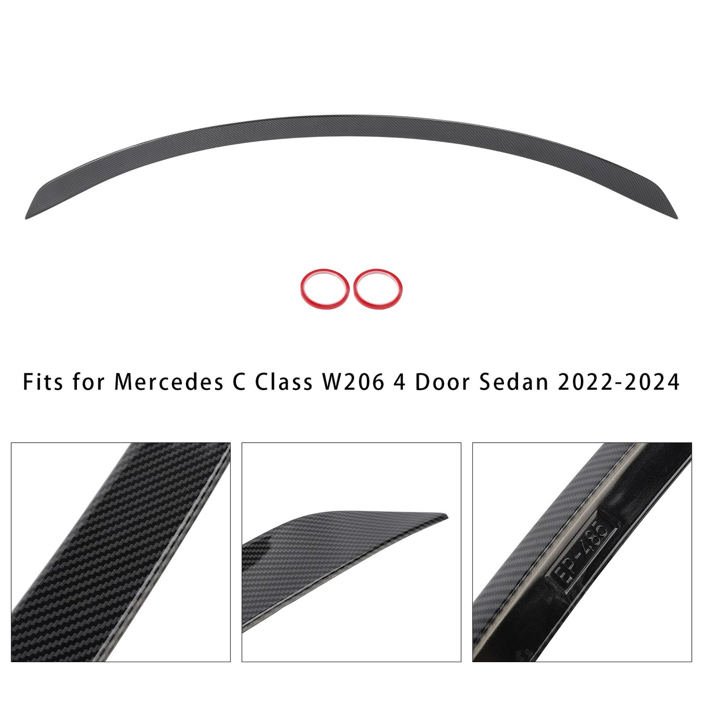 Carbon Fiber Look Rear Spoiler Wing For Mercedes Benz W206 C63S Style 2022+