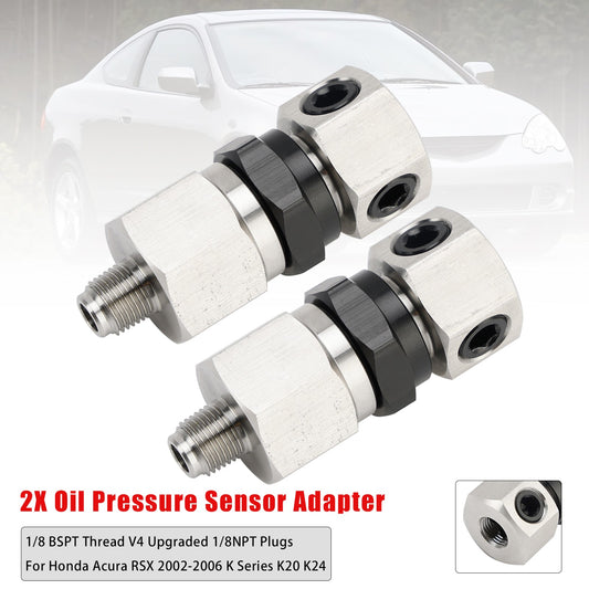 2x Oil Pressure Sensor Adapter For Honda Acura RSX 2002-2006 K Series K20 K24