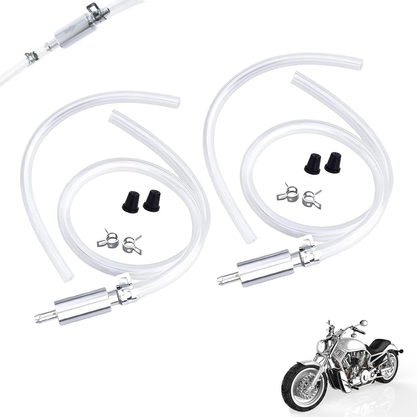 2 Sets Brake Bleeder Hose One Way Check Valve Tube Bleeding for Car Motorcyle