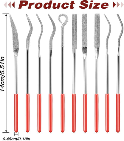 20pcs Diamond Needle File Set, 3*140mm Mini Handy Polishing Carving Working Tool