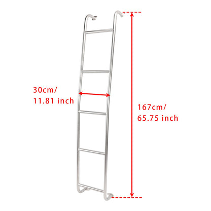 Stainless Steel 5-Step Van Ladder 093PML For Dodge Ram ProMaster High Roof 14-25