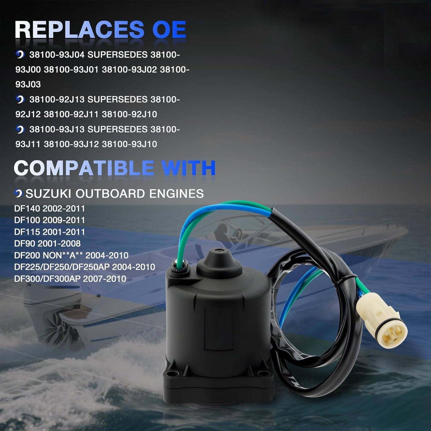 Power Tilt Trim Motor For Suzuki Outboard DF200 DF225 DF250 DF300 38100-93J04
