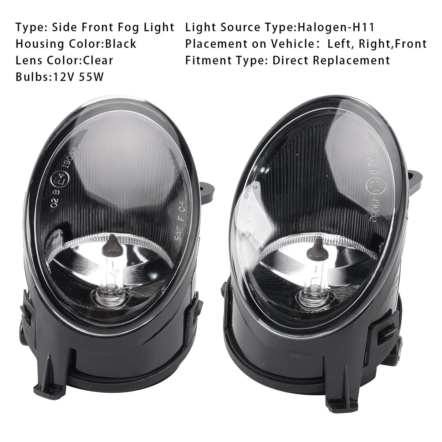 Pair Front Bumper Driving Fog Light For Audi A6 C6 2005 2006 2007 2008