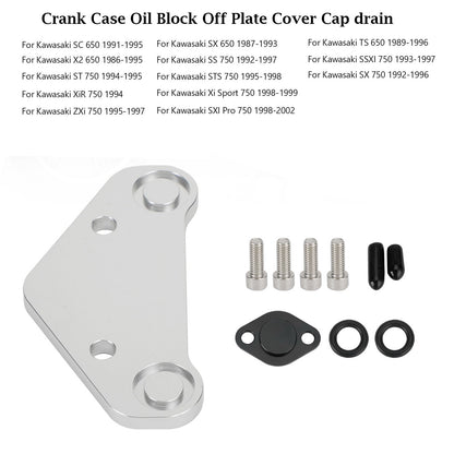 Crank Case Oil Plate Cover Cap drain For Kawasaki 650sx SX X2 TS 750sx 800