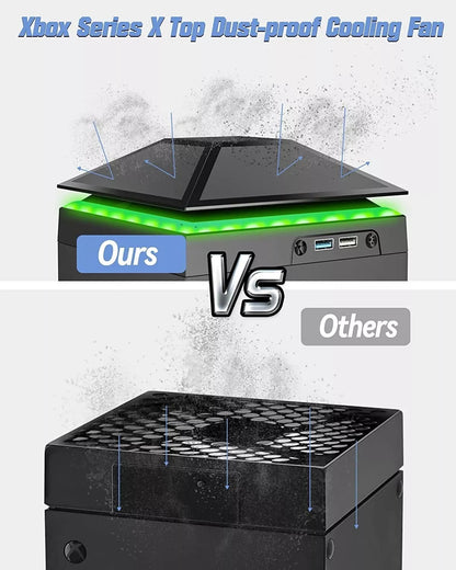 RGB Cooling Fan for Xbox Series X Game Console Vertical Stand Cooler Accessories
