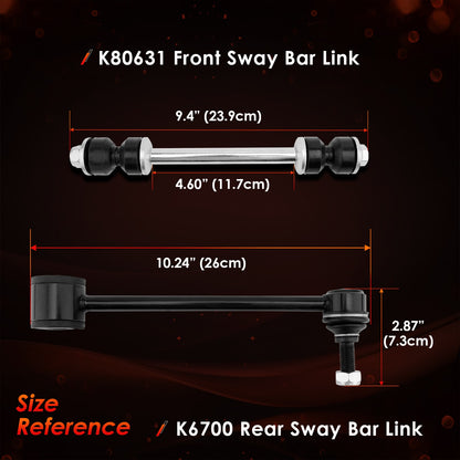 Front Rear Sway Bar Links For Chevy Tahoe Suburban 1500 Avalanche Yukon Cadillac