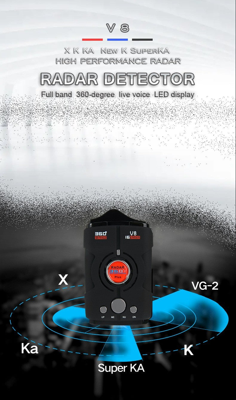 V8 Car Mobile Radar Speed Detector Mobile Speed Detection English Russian Switch