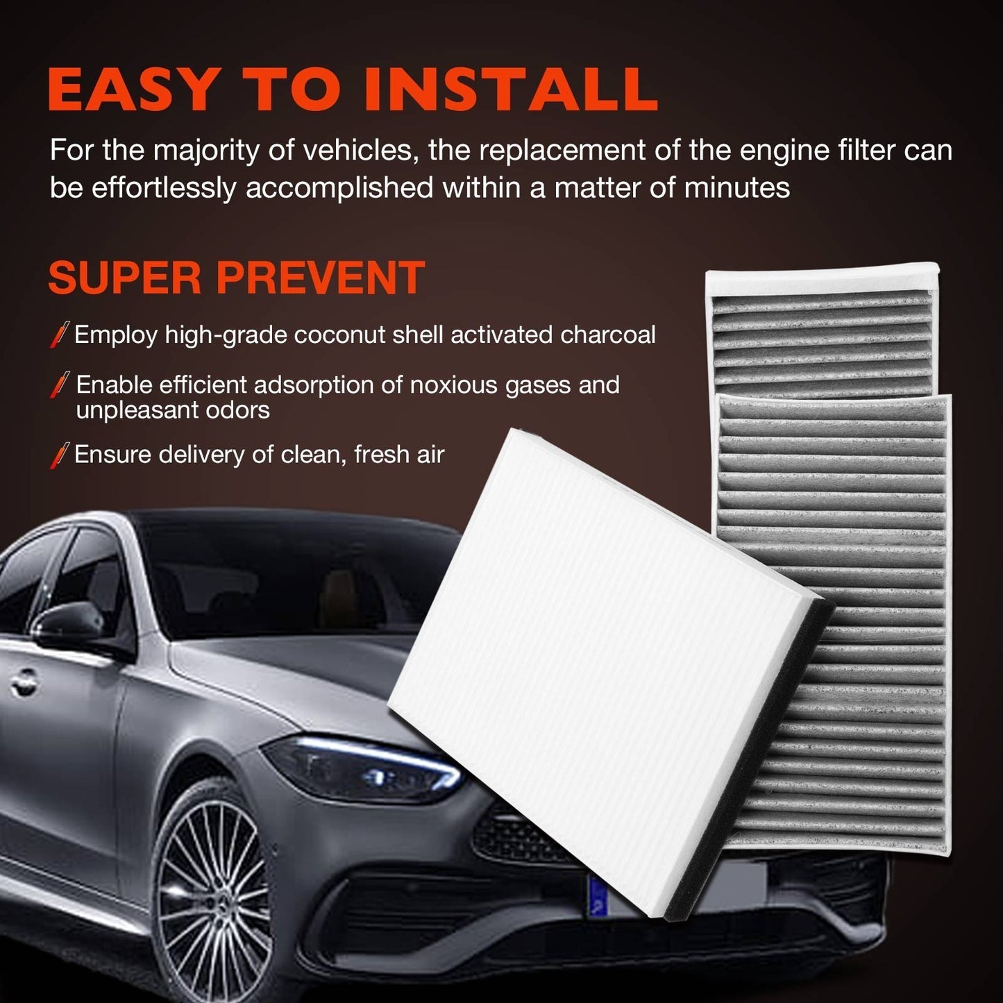 Cabin Air Filter Kit 1668300218 For Mercedes-Benz GL GLE GLS ML Series 2012-2020