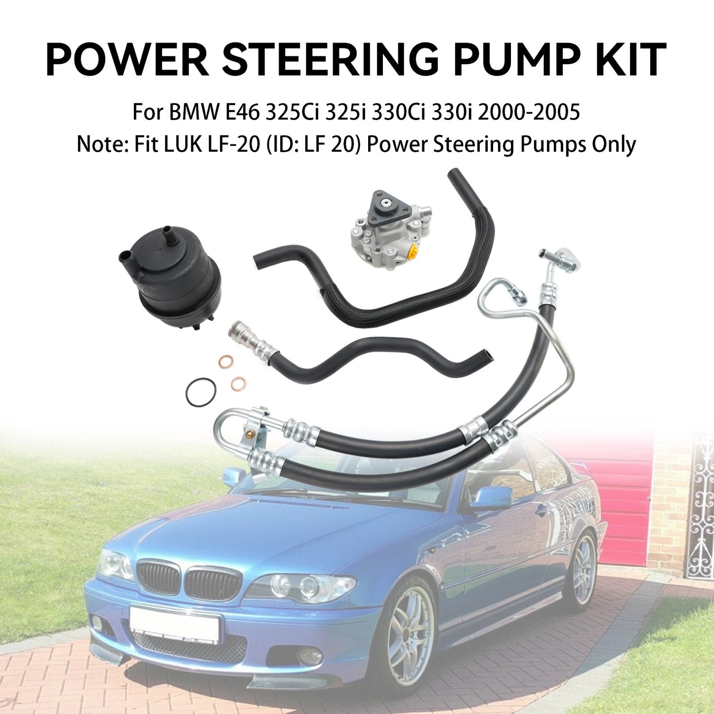 Power Steering Pump Kit Fit BMW E46 320i 323i 325i 328Ci 328i 330i 2001-2005 04