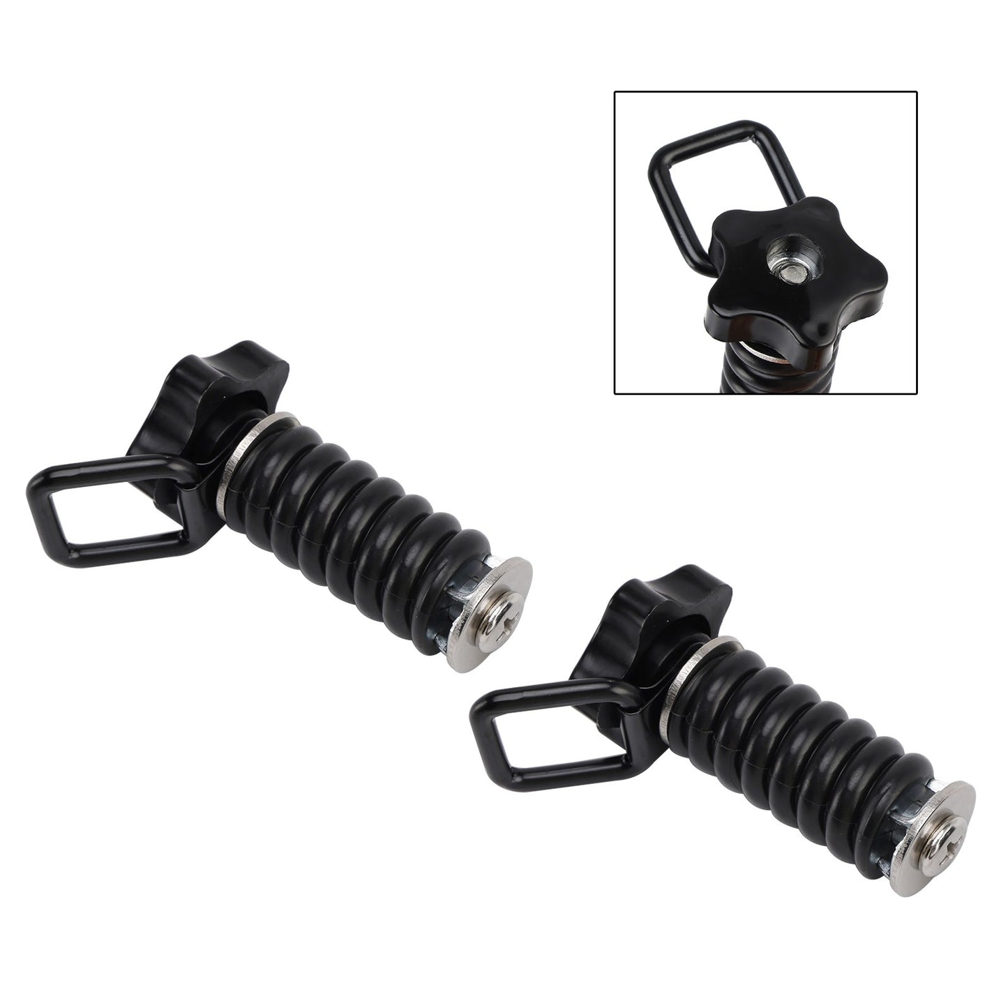 2X Tie Down Anchor With D-Ring 1" Black Black For Polaris Rzr 570 800 900 1000