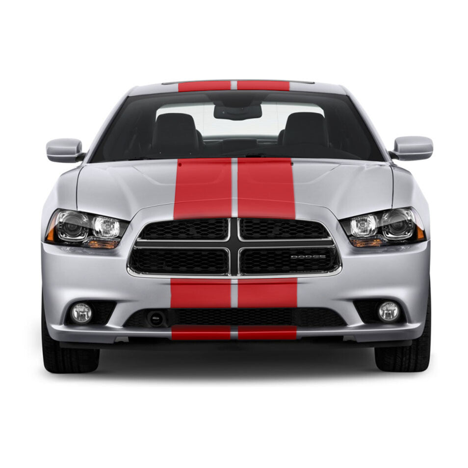 DUAL 10" VINYL RALLY STRIPES RACING STRIPE + BONUS INSTALL KIT For DODGE CHARGER