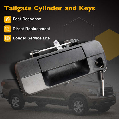 Metal Tailgate Handle Latch w/ Lock Cylinder & Key For 07-13 Toyota Tundra 81213