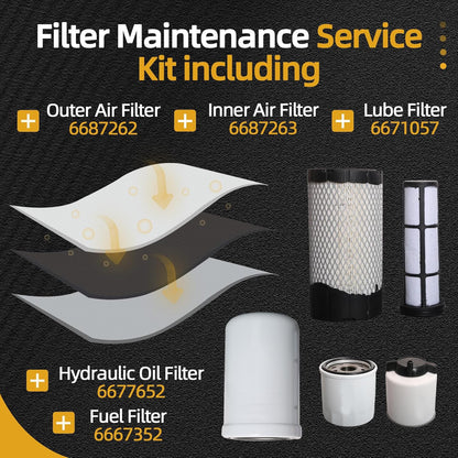 5X Fuel Oil Air Filter Kit For Bobcat Mini Track Loader MT52 MT55 MT85 MT100