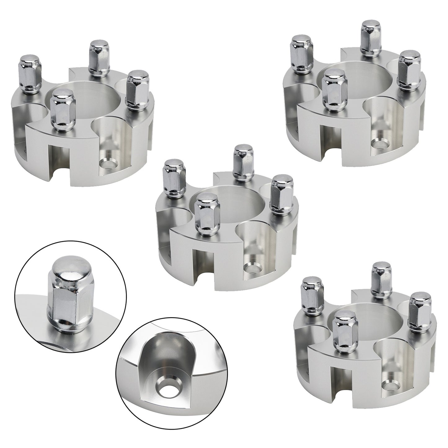 2" Wheel Spacers Kit Cable Golf Carts Lug Nuts Silver For Yamaha Club Car Ezgo