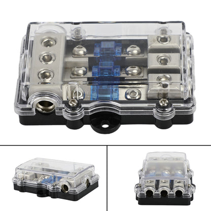 3Way Car Mini ANL Blade Fuse Holder Stereo Audio Power Distribution Block 60 Amp