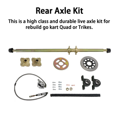 44.8 ATV Quad Go Kart Rear Live Axle Kit Sprocket Brake Wheel Hub Brake Assembly