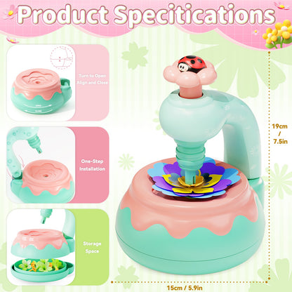 Flower Bouquet Making Kit DIY Flower Bouquets Craft Toy For 4+ Year Old Kid Pink
