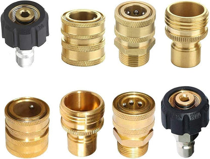 9Pc Pressure Washer Adapter Set Quick Disconnect Kit M22 Swivel to 3/8'' Connect