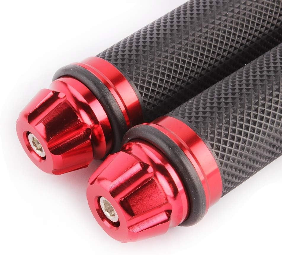 Red 7/8" & 1" Handlebar Hand Grips Rubber Gel For Honda Suzuki Kawasaki Yamaha
