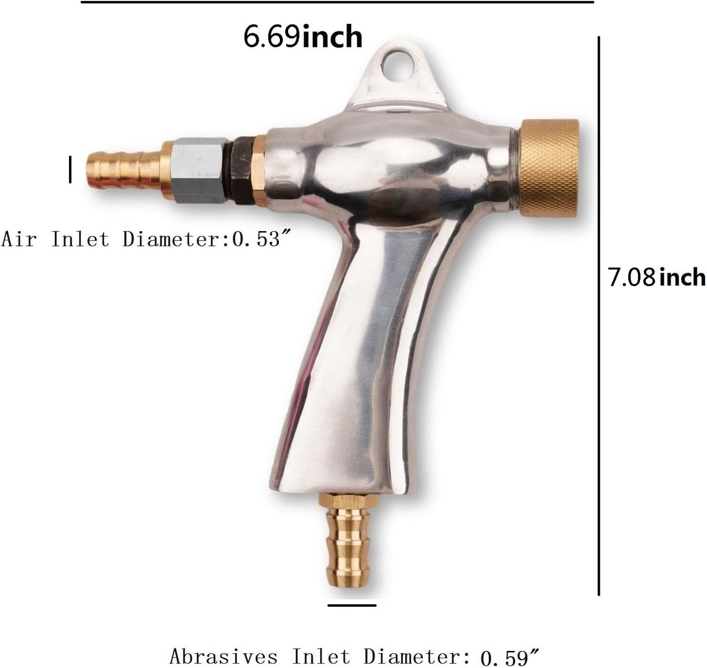 Sandblast Gun Air Sand Blasting Gun + 5x Ceramic Nozzles For Sandblaster Cabinet