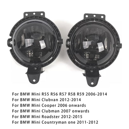 Pair Front Bumper Fog Light For Mini R55 R56 R58 R59 R60 63172751295 Smoke Lens