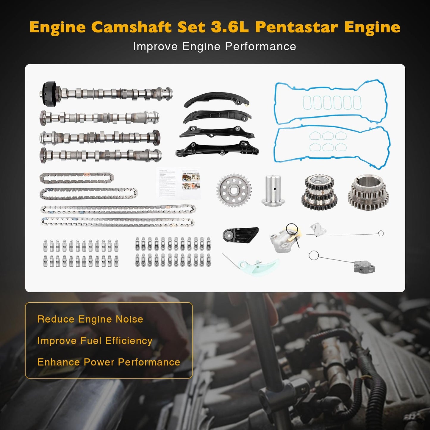 Camshafts Rockers Lifters Kit For Chrysler 200 300 Dodge Ram 3.6L V6 Pentastar