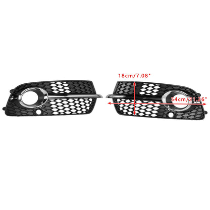 Front Bumper Fog Light Grille Fit Audi Q5 S-Line SQ5 2013-2017 Black Chrome