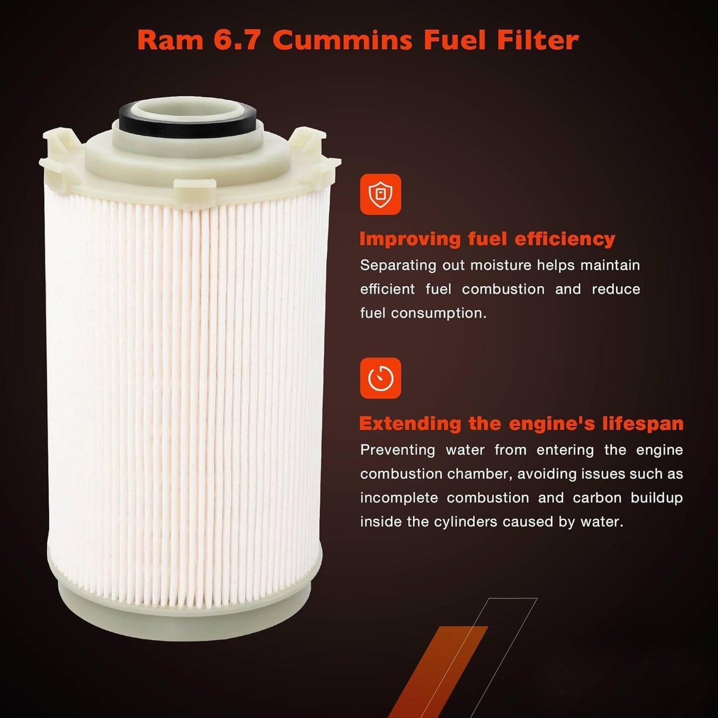 68061634AA Fuel Oil Filters For 2007-09 Dodge Ram 2500-5500 6.7L Cummins Diesel