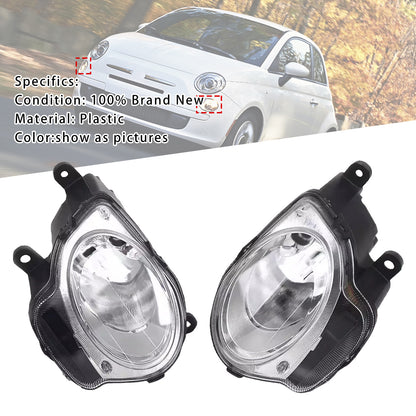Left+Right High Beam Headlight Headlamp For Fiat 500 Hatchback 2008-2015