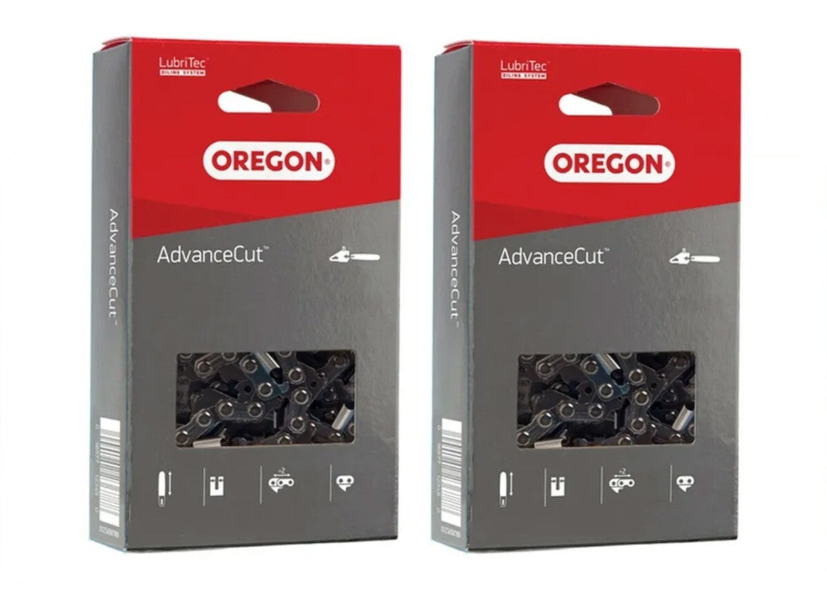 Solid Spare (2) Oregon 91PX052G AdvanceCut Saw Chain Semi-Chisel 52 Drive Link For 14" Bars