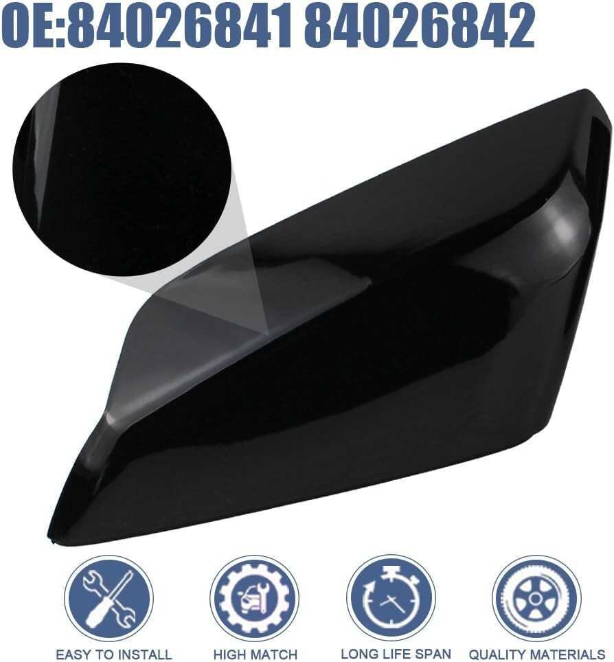 Driver & Passenger Side Mirror Cover Cap Glossy For Chevrolet Malibu 2016-2020