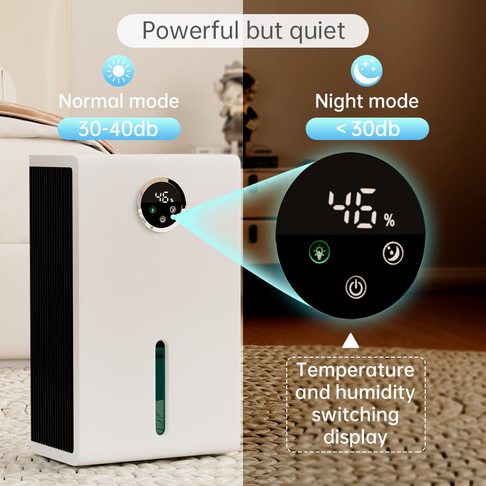 1000 Sq.Ft Dehumidifier for Home 95oz Tank LED Light Portable Air Purification