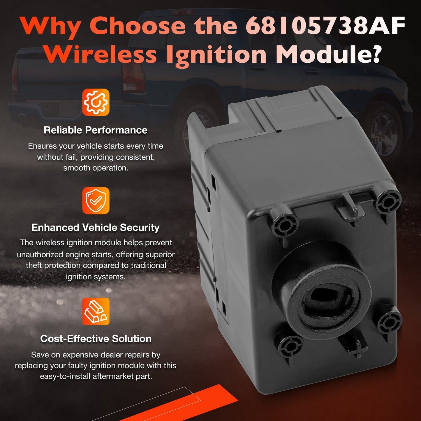 68105738AF Wireless Ignition Module Switch Fit 2011-2014 Chrysler Dodge Jeep Ram