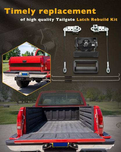 Tailgate Handle Latch Bezel Rebuild Kit Fit For 1988-2002 GMC C/K 1500 2500 3500